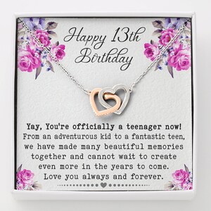 13th birthday Necklace, 13th birthday gift, Double digit Birthday,Gift for 13 year old girl, 13th Happy Birthday Jewelry, Happy 13th Present
