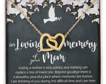 Collana Commemorativa In Acciaio Inox Per La Perdita Della Mamma - Gioiello Con Zirconia E Messaggio D'Amore