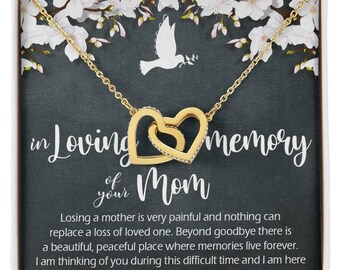 Collana Commemorativa In Acciaio Inox Per La Perdita Della Mamma - Gioiello Con Zirconia E Messaggio D'Amore