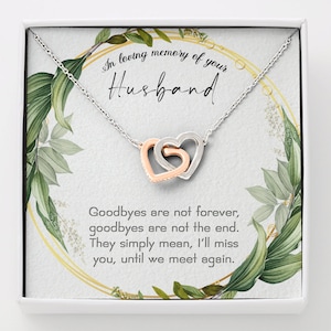 Husband Memorial Gift Necklace,Bereavement Gift,Family Loss of Husband,Funeral Sympathy Gift for Widow,Remembrance Gift,Passed away Husband