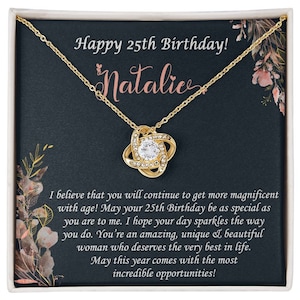 Feliz presente de aniversário de 25 anos, joias de aniversário de filhas, presente de 25 anos, presente de aniversário para namorada, presente de aniversário de irmãs, aniversário de sobrinha
