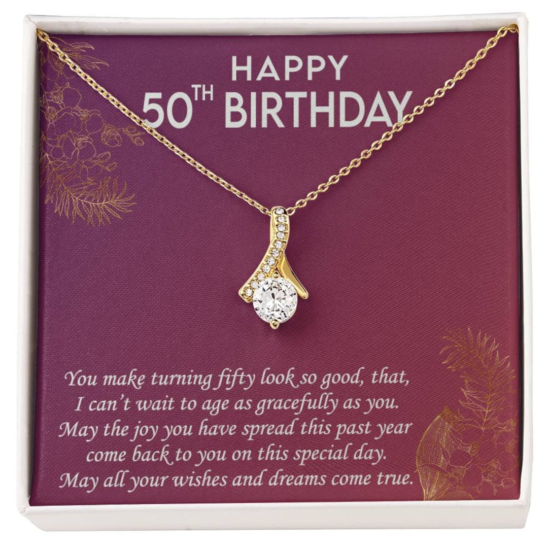50th Birthday Necklace, 50th Birthday Gift for Sister, 50th Birthday Gift for Mom, 50th Birthday