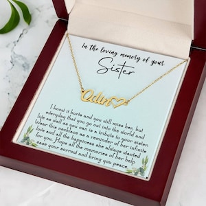 Sister Name Necklace, loss of Sister, Funeral sympathy gifts, Sister Memorial, Sister name necklace, Sister Remembrance Gift, loss of Sister