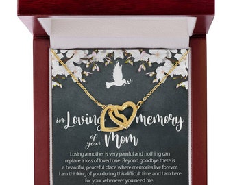 Collana Commemorativa In Acciaio Inox Per La Perdita Della Mamma - Gioiello Con Zirconia E Messaggio D'Amore