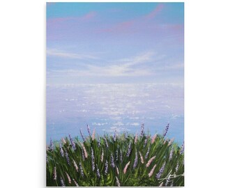 Art Print Radiance Pastel Aesthetic Wall Art Print Wall Decor with Beautiful Seascape and Purple Lavender
