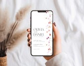 Wildflower Wedding Evite Template, Wildflower Digital Wedding Invitation, Text Message, Mobile Phone Invite