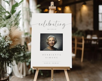 Funeral Welcome Sign, Celebration Of Life Poster, In Loving Memory, Memorial Board, Welcome sign for Funeral, Celebrating the life of