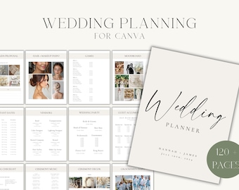 The Ultimate Wedding Day Planner, Template for Wedding Binder, Wedding Itinerary, Wedding Calendar, Printable Digital Template, Canva