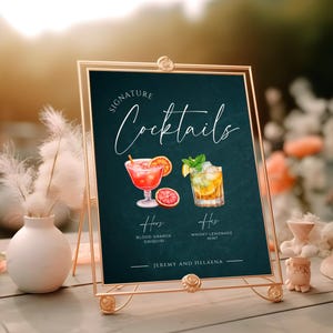 Bar Menu Template, ,Signature Drinks Sign,Modern Editable Drink Menu Template, + 1000 Drink Images Included, Minimalist Printable Bar Menu,