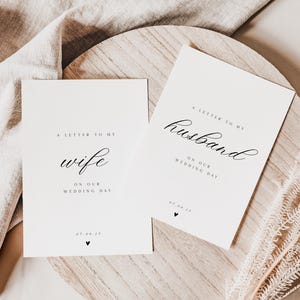 Para mi esposa / esposo Tarjetas para el día de la boda, Tarjeta casera para el día de la boda, una carta para la novia / el novio