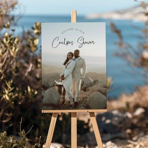 Wedding Shower Welcome Sign Template – Minimalist Couples Shower Digital Download