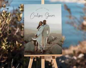 Wedding Shower Welcome Sign Template – Minimalist Couples Shower Digital Download