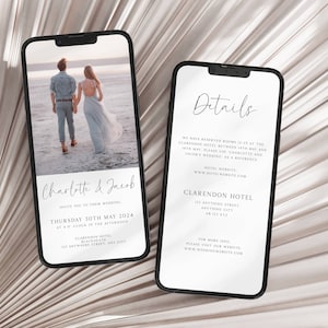 Invitación de boda digital, plantilla de invitación electrónica, tarjeta electrónica de boda, invitación de iPhone, invitación de teléfono inteligente, invitación digital, Evite #02