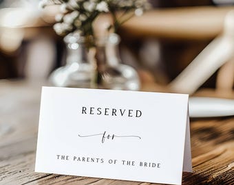 Minimal Calligraphy Name Card Template, Wedding Place Card Template, Printable Name Cards, Modern Minimalist Place Card Template #05