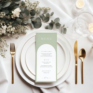 Minimalist Wedding Menu Template, Elegant Script Wedding Dinner Menu, Printable, Digital Download, Reception Dinner Templett #05