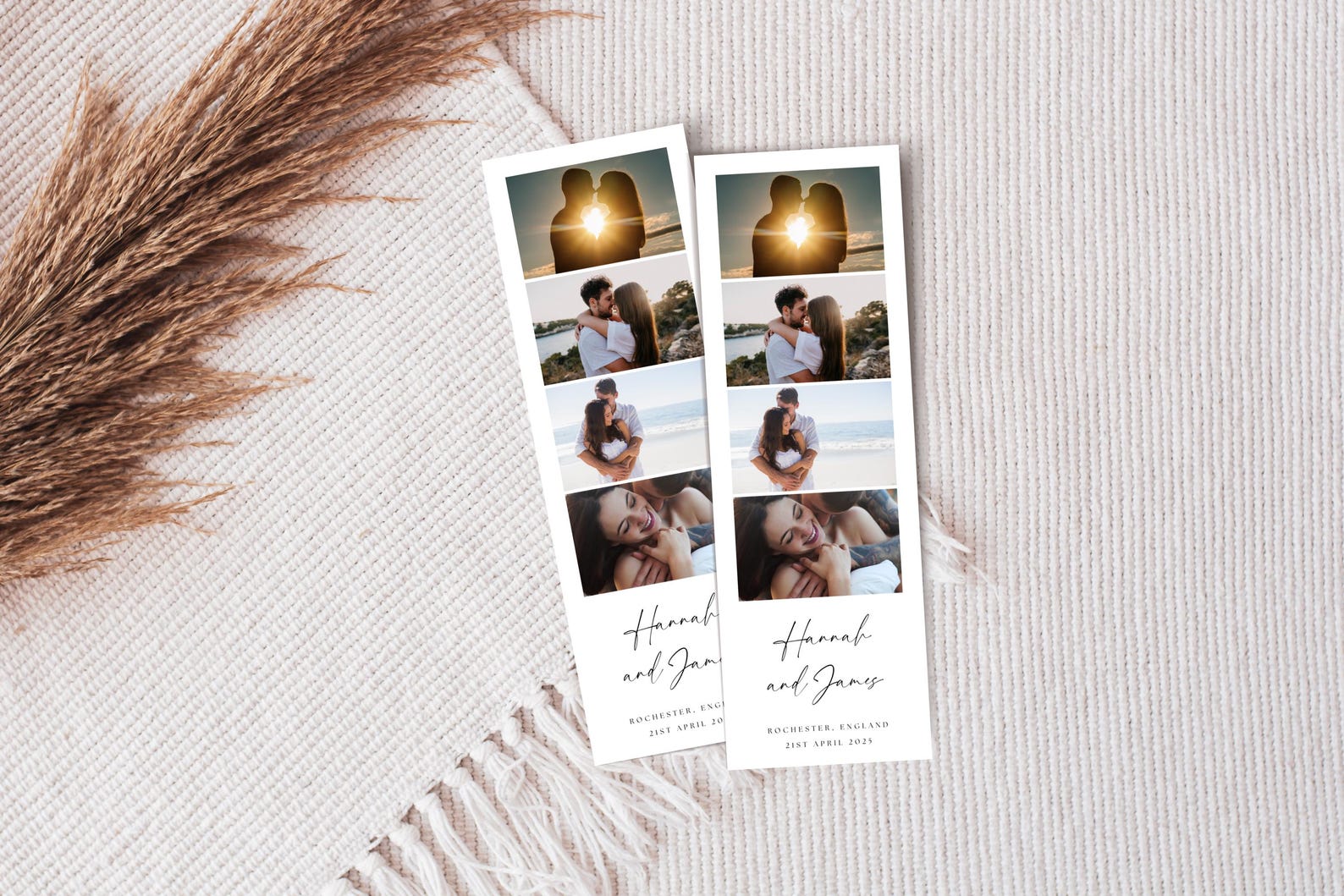 Photo Booth Cards for Wedding, Photo Strip Frame, Modern Elegant Photo ...