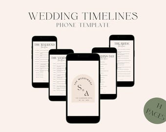 Wedding Day Mobile Timeline Template, Wedding Timeline Template Bride Party, Editable Wedding Timeline Template, Reception Timeline