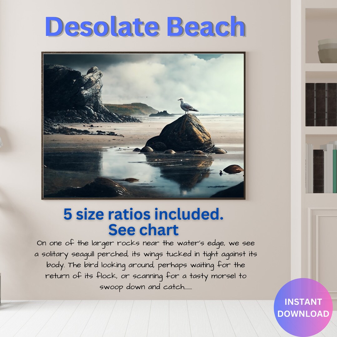 Ocean, Rocky Beach, Cloudy Landscape, Printing ,bed Room Wall Decor