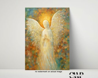 Abstract Angel Wings Giclee Print, Spiritual Wall Art