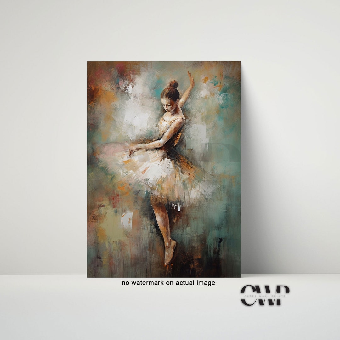Ballerina Abstract Painting, Art Print, Dance Watercolor Art, Ballerina