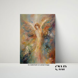 Angel Painting, Angel Wall Art, Angel Wings Painting, Woman Angel Watercolor, Wall Art Print, Abstract Angel Figure Art, Spiritual