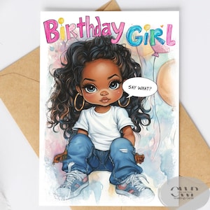 Magische verjaardagskaart Black Girl – Melanine Queen Verjaardagscadeau voor haar – Afrocentrische wenskaart voor zwarte vrouwen – Empowerment-verjaardagskaart
