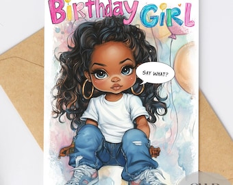 Black Girl Magic Birthday Card – Afrocentric Melanin Queen Gift