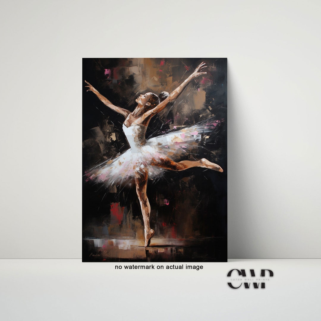 Ballerina Abstract Painting, Art Print, Dance Watercolor Art, Ballerina