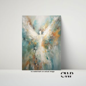 Angel Painting, Angel Wall Art, Angel Wings Painting, Woman Angel Watercolor, Wall Art Print, Abstract Angel Figure Art, Spiritual