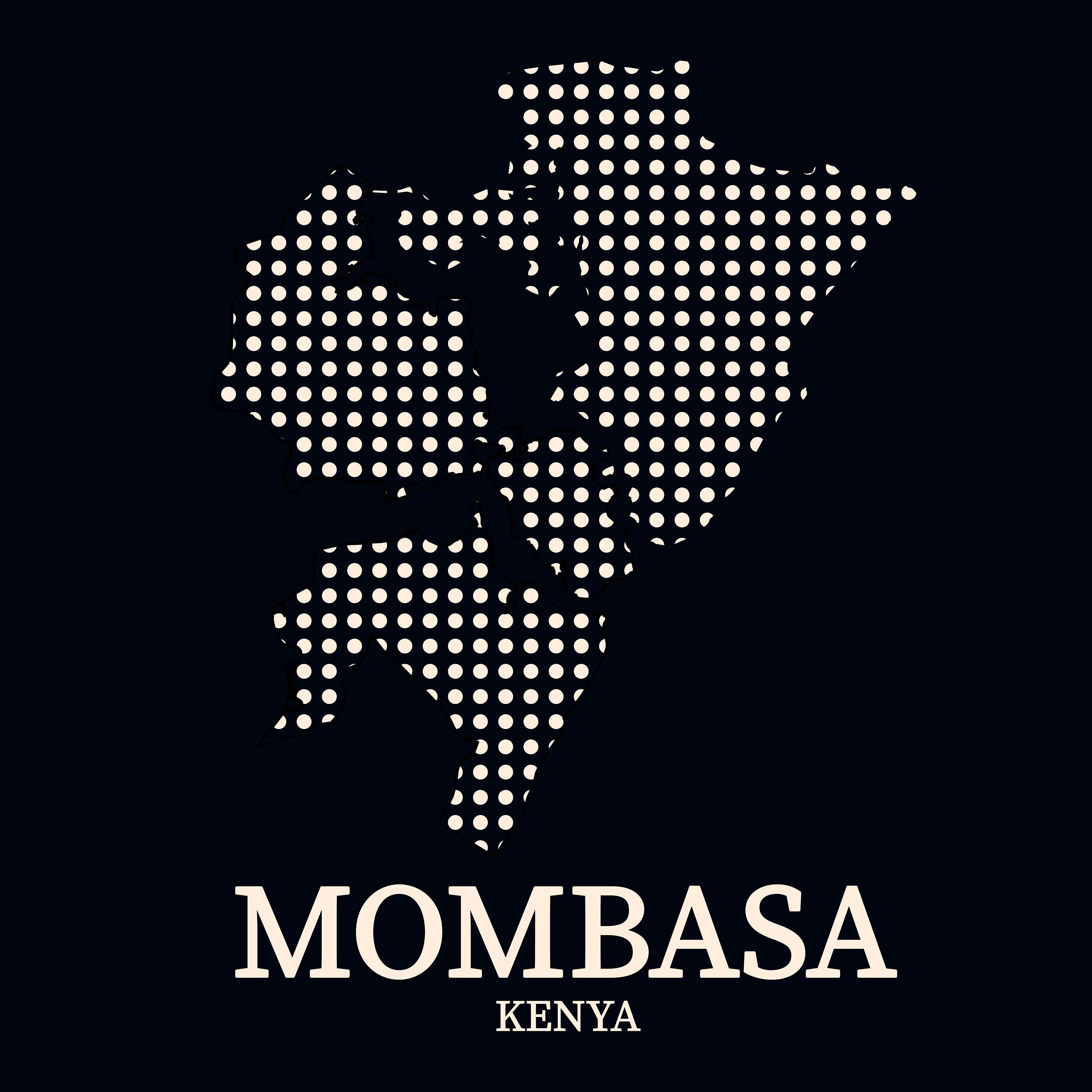MOMBASA County KENYA Map Poster Hometown City Print Home Decor Etsy