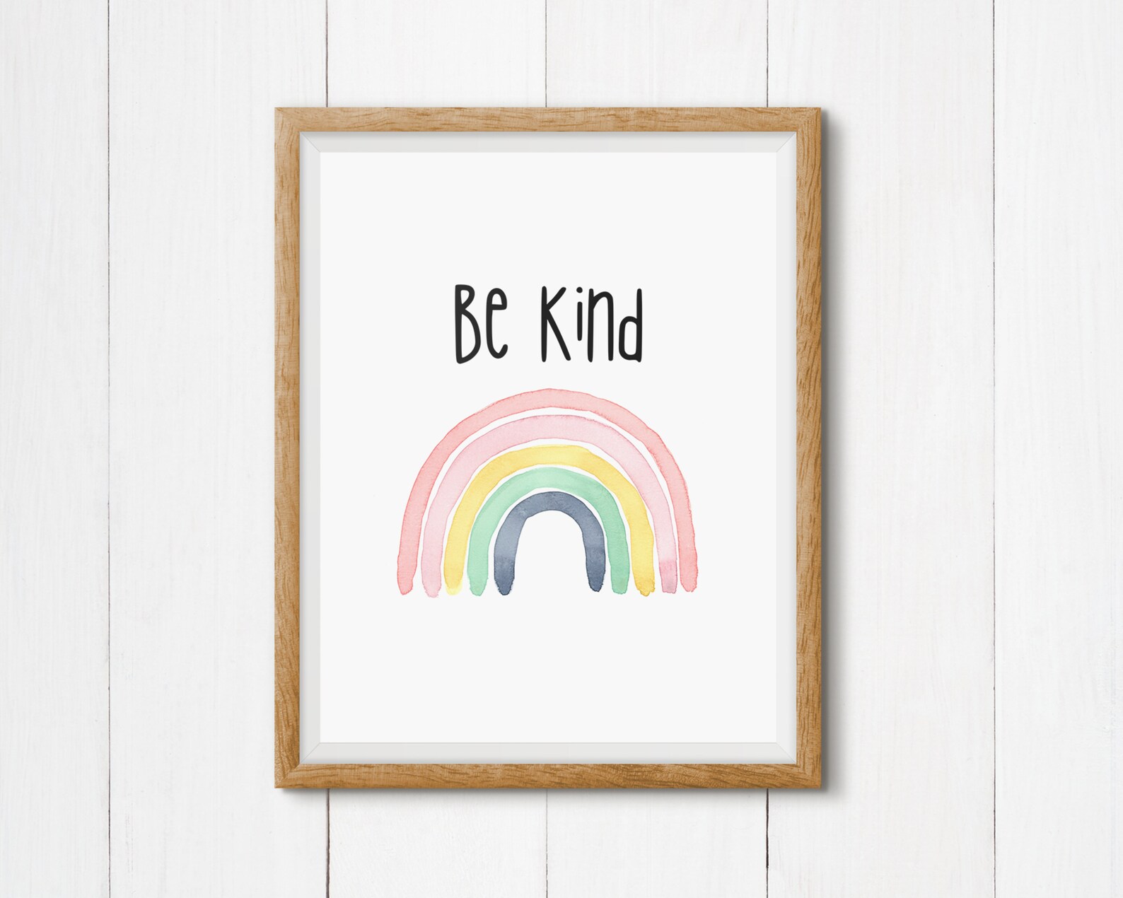 Be Kind Watercolor Rainbow Printable Digital Download Wall Art - Etsy