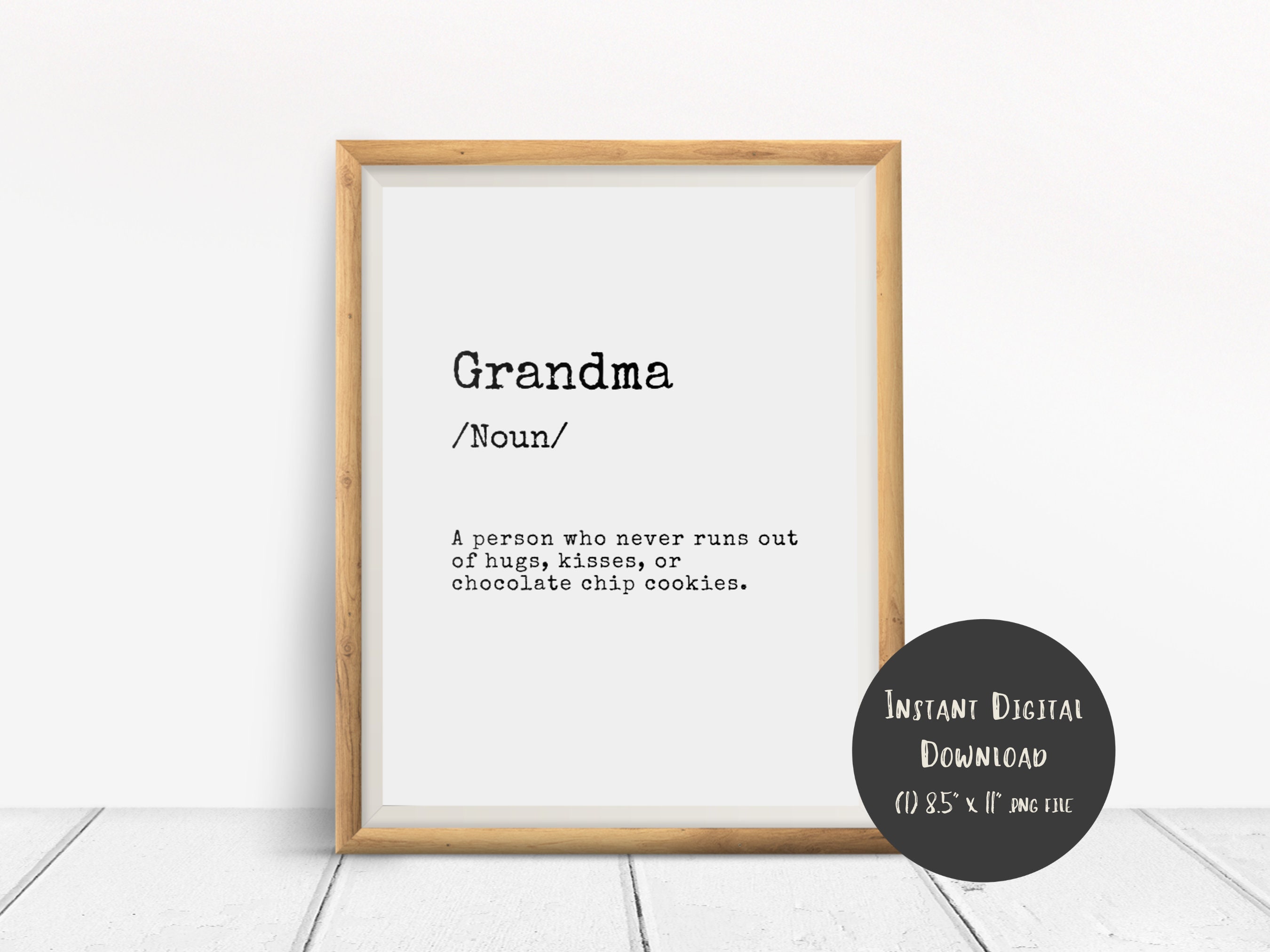 Printable Grandma Wall Art Quote Digital Download Etsy