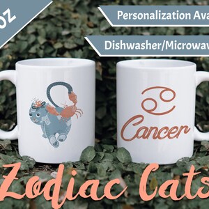 Cancer Zodiac Mug, 15oz – Cat Horoscope - Spiritual Mug - Cancer, Cancer Gift, Cancer Mug, Horoscope Mug, Astrology Mug