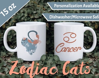 Cancer Zodiac Mug, 15oz – Cat Horoscope - Spiritual Mug - Cancer, Cancer Gift, Cancer Mug, Horoscope Mug, Astrology Mug