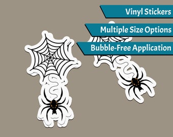 Halloween Sticker - Spider - Spider Sticker, Creepy Sticker, Halloween, Trick or Treat, Spider Web Sticker, Laptop Sticker, Water Bottle