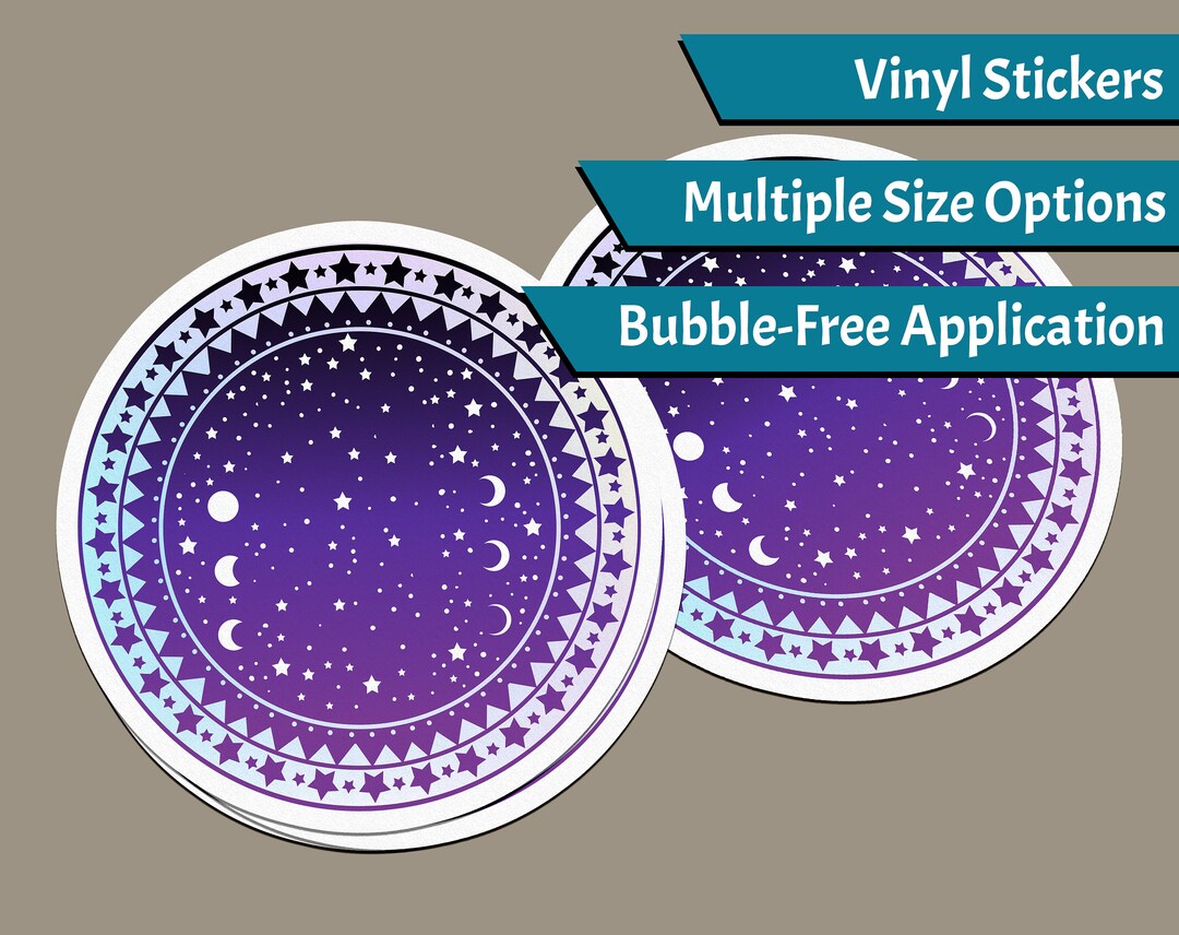 Halloween Stickers Night Sky Stars and Moon Sticker Etsy