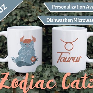 Taurus Zodiac Mug, 15oz – Cat Horoscope - Spiritual Mug - Taurus, Taurus Gift, Taurus Mug, Horoscope Mug, Astrology Mug