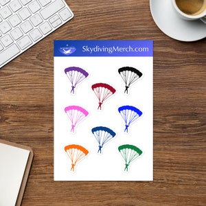 Skydive Sticker - Canopy - Skydiving Sticker, Gift for Skydiver, Skydive Gift, Skydive Helmet Stickers, Stickers for Skydivers, Blue Sticker