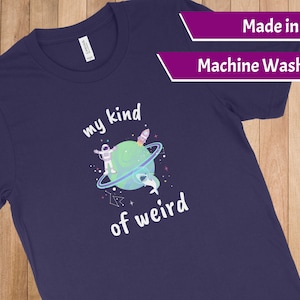 Alien Scoop Neck Shirt - My Kind of Weird - Short-Sleeve Women T-Shirt - UFO Shirt, Weird Shirt, Teen Shirt, Alien Shirt, Space Shirt