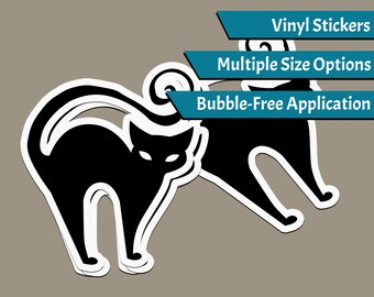 Halloween Sticker - Black Cat Sticker - Cat Sticker, Bad Luck Sticker, Fall Sticker, Witch Sticker, Curse Sticker, Kitten Sticker, Laptop