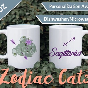 Sagittarius Zodiac Mug, 15oz – Cat Horoscope - Spiritual Mug - Sagittarius, Sagittarius Gift, Sagittarius Mug, Horoscope Mug, Astrology Mug