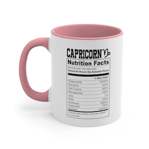 Capricorn Nutrition Facts Mug, Horoscope - Spiritual Mug - Capricorn, Capricorn Gift, Capricorn Mug, Horoscope Mug, Astrology Mug