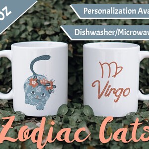 Virgo Zodiac Mug, 15oz – Cat Horoscope - Spiritual Mug - Virgo, Virgo Gift, Virgo Mug, Horoscope Mug, Astrology Mug