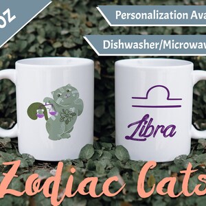 Libra Zodiac Mug, 15oz – Cat Horoscope - Spiritual Mug - Libra, Libra Gift, Libra Mug, Horoscope Mug, Astrology Mug, Libra Cat