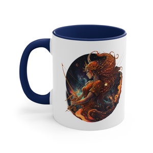 Sagittarius Watercolor Zodiac Accent Coffee Mug, 11oz