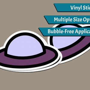 Alien Sticker - 2x2in or 3x3in - UFO sticker, Space Sticker, Laptop Sticker, Water Bottle Sticker, Alien Laptop Stickers, UFO Laptop Sticker