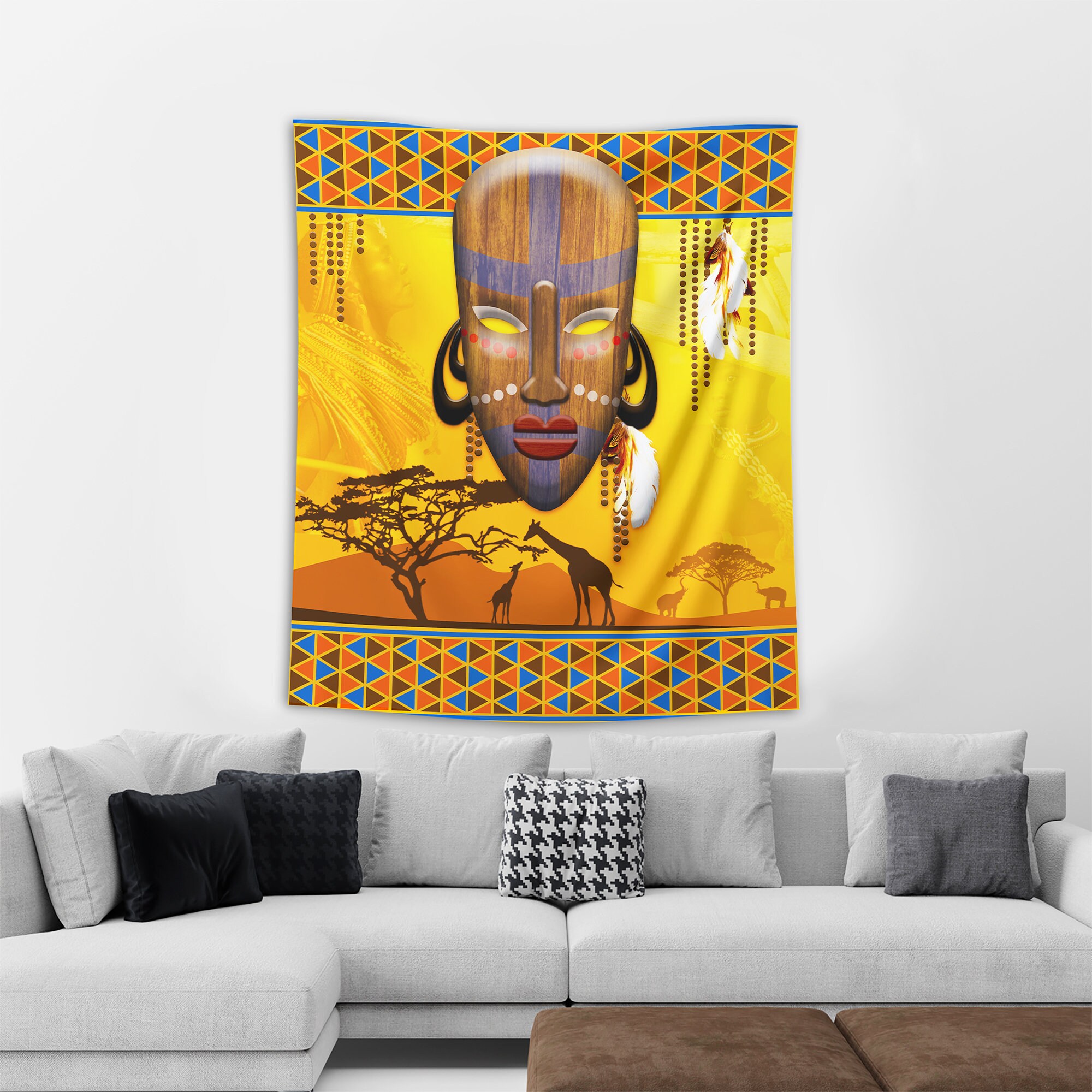 Amazing Tapestry Has An African Style Wall Tapestry African Etsy