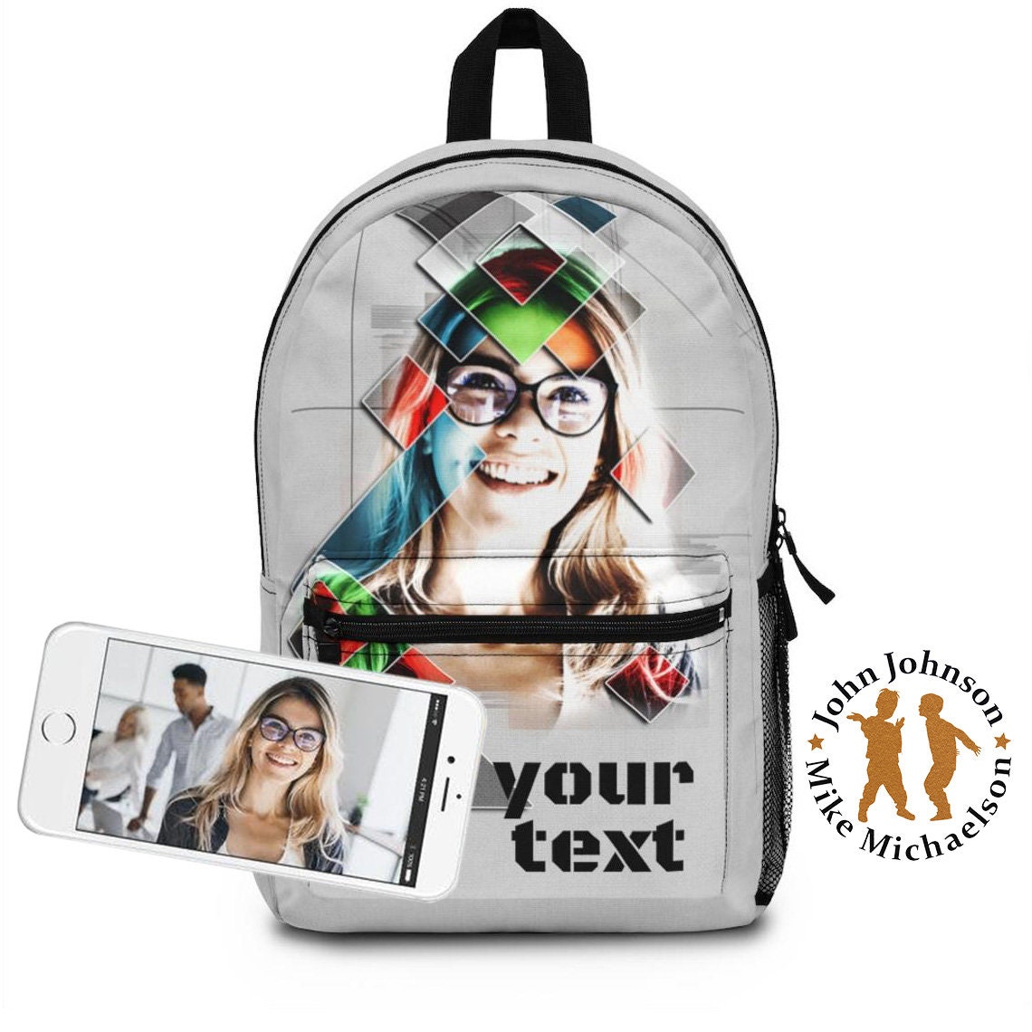 Designer Backpack with Your Photo Personalized Backpack Etsy