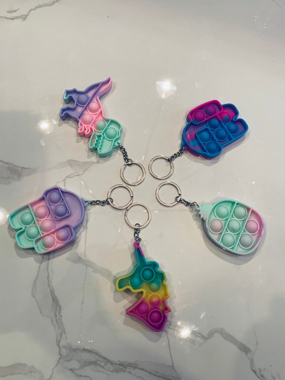 Mini Pop It Keychain Antistress Toy / Multiple Choices Etsy