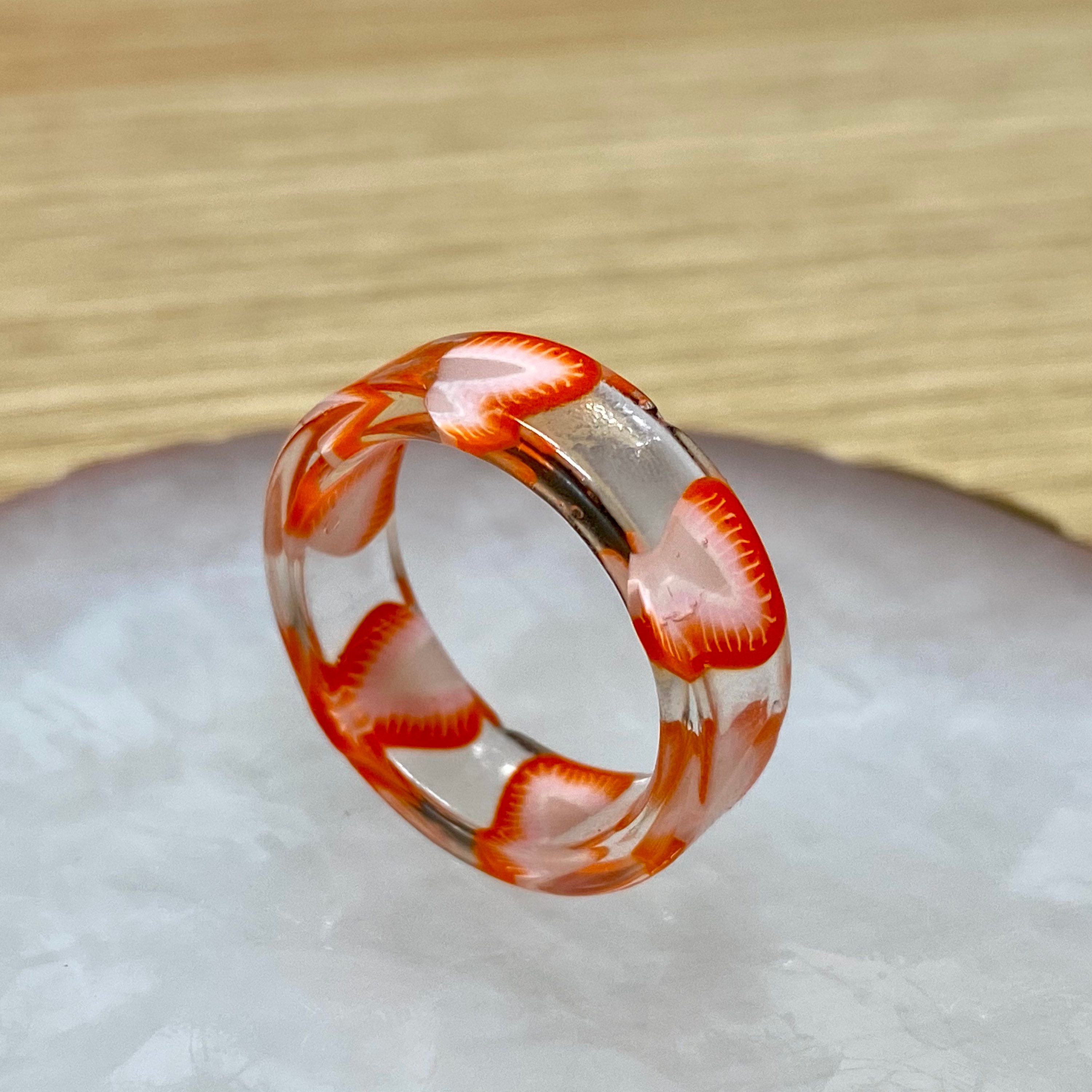 Resin fruit ring clear ring summer jewelry apple Etsy